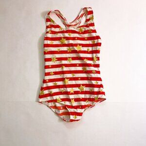 Mini Boden Girls Red Star Swimsuit, Size 11/12